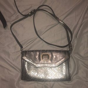 Silver Guess shoulder bag